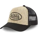 casquette-trucker-marron-et-noire-paille-von-dutch