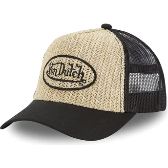 Casquette trucker marron et noire PAILLE Von Dutch