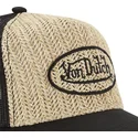 casquette-trucker-marron-et-noire-paille-von-dutch