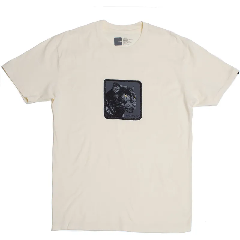 t-shirt-korte-mouw-beige-van-manga-corta-beige-pantera-panther-feline-good-the-farm-the-farm-van-goorin-bros