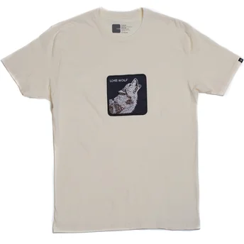 Camiseta de manga corta beige lobo Lone Wolf Lobo Solitario Pawsome The Farm de Goorin Bros.