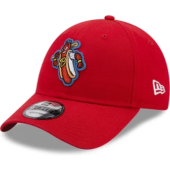New Era Curved Brim 9FORTY Reading Fightin Phils MiLB Red Adjustable Cap