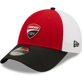Gorra curva roja, blanca y negra ajustable 9FORTY Colour Block de Ducati Motor MotoGP de New Era