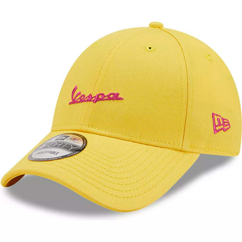 new-era-curved-brim-9forty-essential-vespa-piaggio-yellow-adjustable-cap