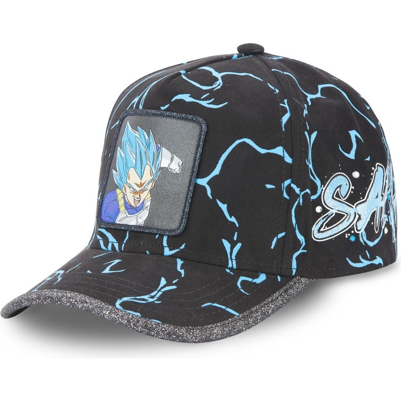 Gorra curva negra y azul ajustable Vegeta Super Saiyan Blue TAG VEG1