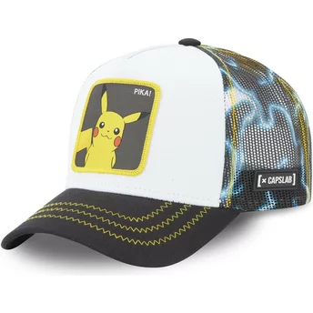Gorra trucker blanca y negra Pikachu ELE2 Pokémon de Capslab