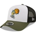 new-era-tweety-a-frame-character-sports-looney-tunes-white-black-and-green-trucker-hat