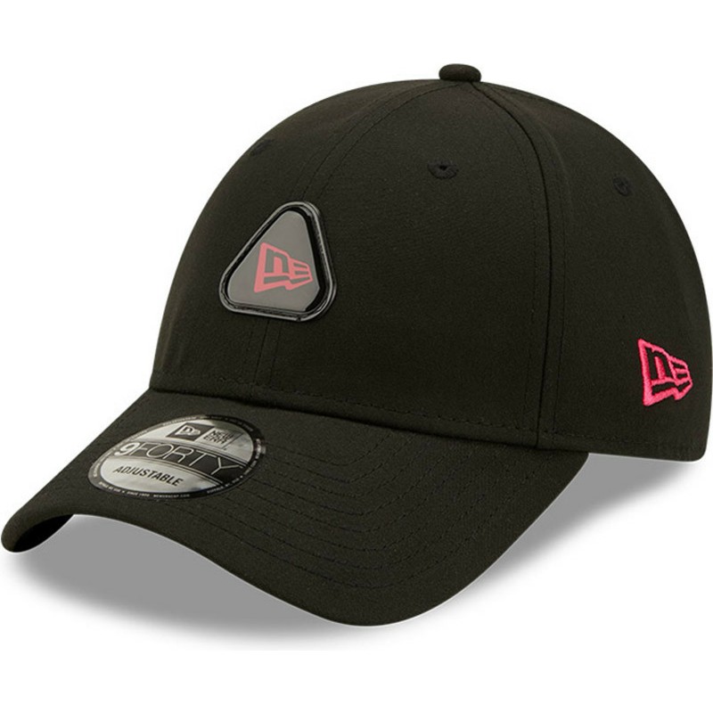 new-era-curved-brim-9forty-tri-patch-black-adjustable-cap