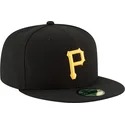 petten-plat-zwart-fitted-59fifty-ac-perf-van-pittsburgh-pirates-mlb-van-new-era