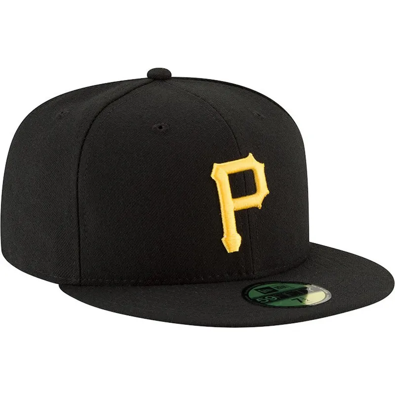 petten-plat-zwart-fitted-59fifty-ac-perf-van-pittsburgh-pirates-mlb-van-new-era