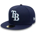 petten-plat-marineblauw-fitted-59fifty-ac-perf-van-tampa-bay-rays-mlb-van-new-era