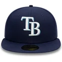 petten-plat-marineblauw-fitted-59fifty-ac-perf-van-tampa-bay-rays-mlb-van-new-era