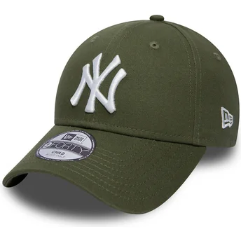 Cap gebogen green adjustable strap voor kinderen 9FORTY League Essential van New York Yankees MLB van New Era
