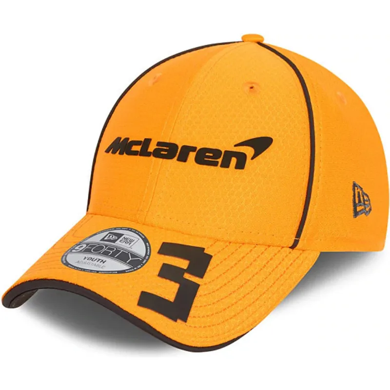 petten-gebogen-oranje-snapback-voor-kinderen-9forty-daniel-ricciardo-van-mclaren-racing-formula-1-van-new-era