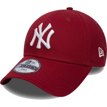 Gorra curva roja ajustable para niño 9FORTY League Essential de New York Yankees MLB de New Era