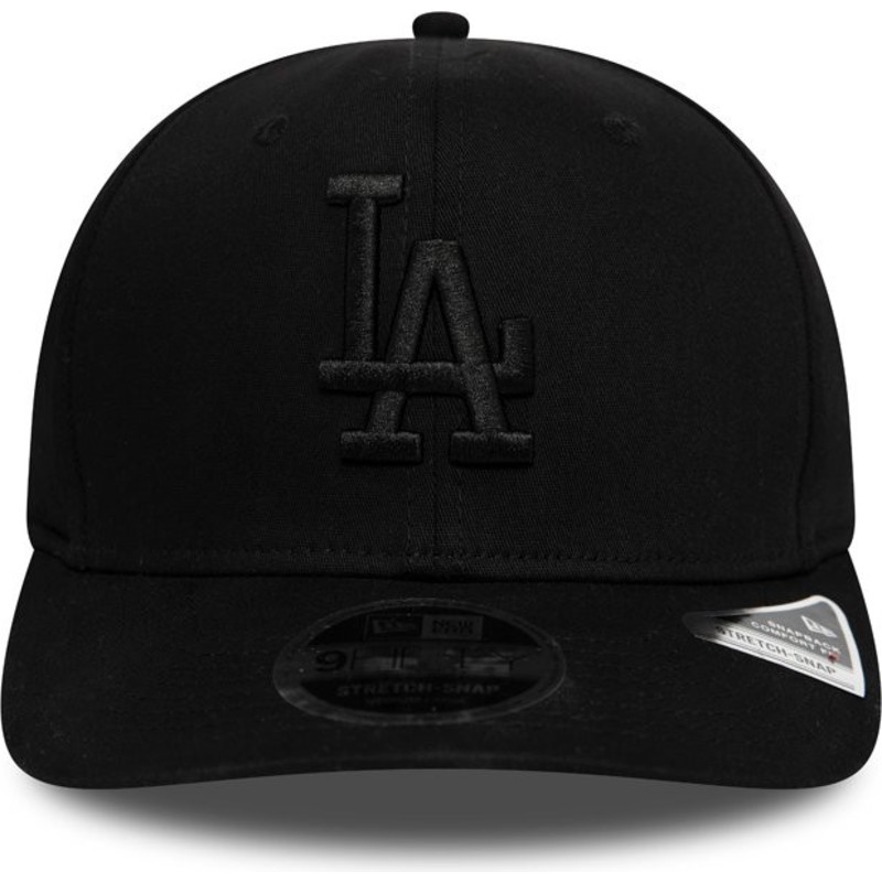 new-era-curved-brim-black-logo-9fifty-stretch-snap-tonal-los-angeles-dodgers-mlb-black-snapback-cap