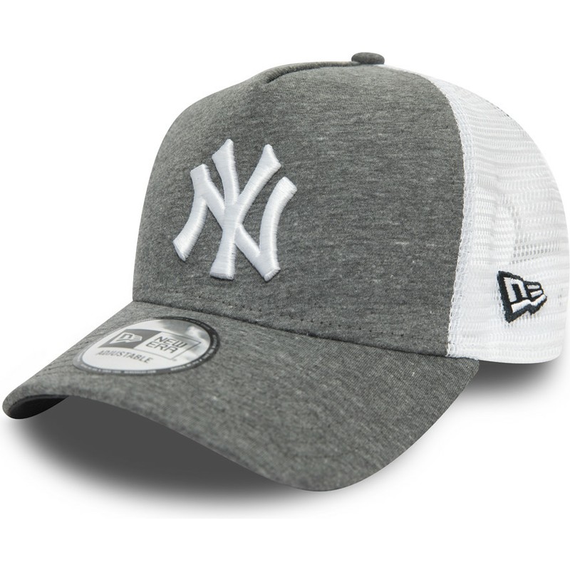 new-era-a-frame-jersey-essential-new-york-yankees-mlb-dark-grey-and-white-trucker-hat