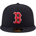 cappello-piatto-blu-marino-chiuso-59fifty-ac-perf-di-boston-red-sox-mlb-di-new-era