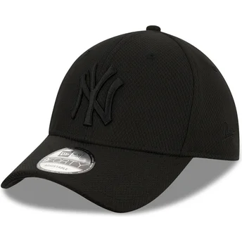 Cappellino curvo nero aderente con logo nero 39THIRTY Diamond Era dei New York Yankees MLB di New Era