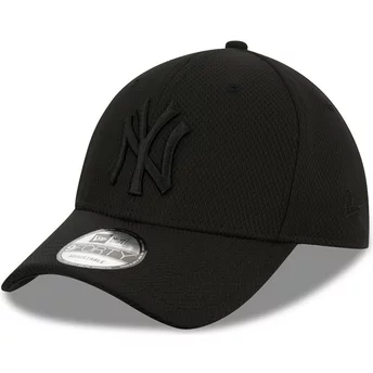 Gorra curva negra ajustada con logo negro 39THIRTY Diamond Era de New York Yankees MLB de New Era