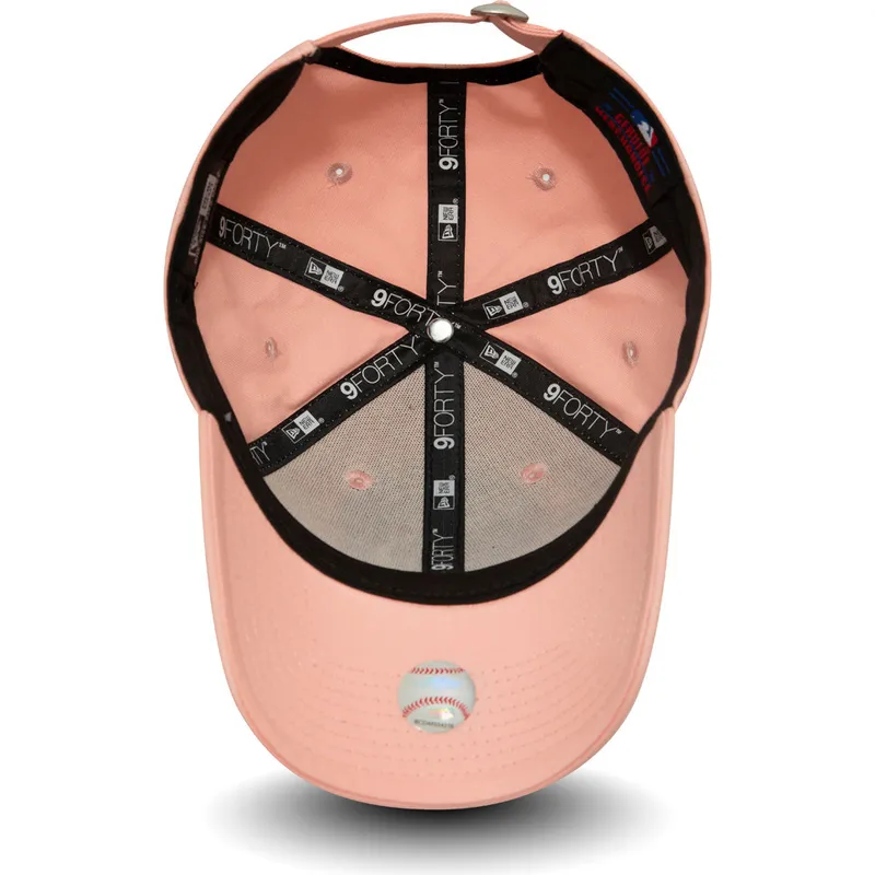petten-gebogen-roze-verstelbaar-voor-kinderen-9forty-league-essential-van-new-york-yankees-mlb-van-new-era
