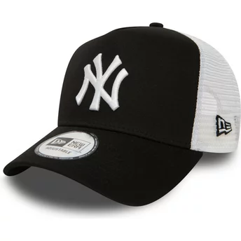New Era Youth A Frame Clean New York Yankees MLB Black Trucker Hat