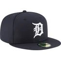 petten-plat-marineblauw-aangepast-59fifty-ac-perf-van-detroit-tigers-mlb-van-new-era