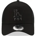 casquette-trucker-noire-avec-logo-noir-9forty-a-frame-los-angeles-dodgers-mlb-new-era