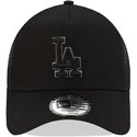 new-era-black-logo-9forty-a-frame-los-angeles-dodgers-mlb-black-trucker-hat
