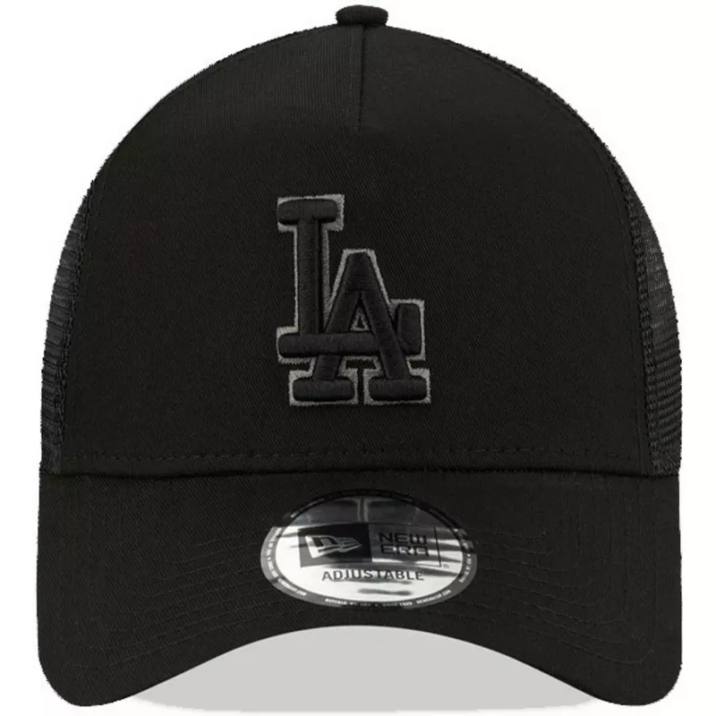 new-era-black-logo-9forty-a-frame-los-angeles-dodgers-mlb-black-trucker-hat
