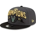 casquette-plate-grise-et-noire-snapback-9fifty-champions-milwaukee-bucks-nba-new-era