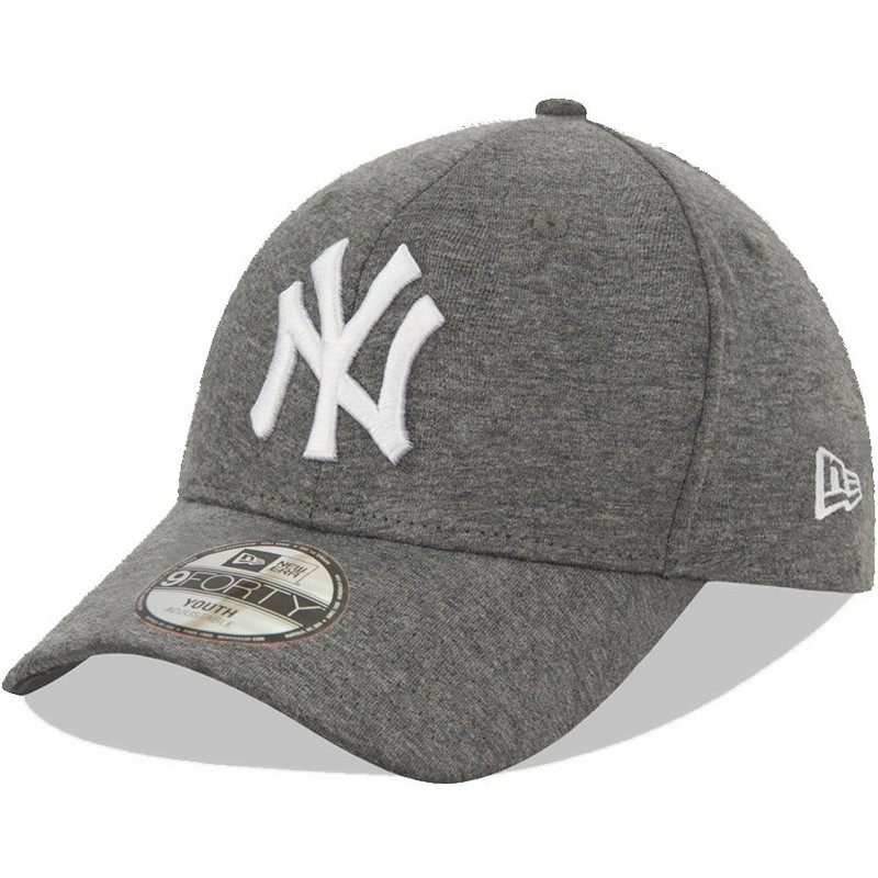 new-era-curved-brim-youth-9forty-jersey-essential-new-york-yankees-mlb-grey-adjustable-cap