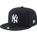 casquette-plate-bleue-marine-ajustee-59fifty-ac-perf-new-york-yankees-mlb-new-era