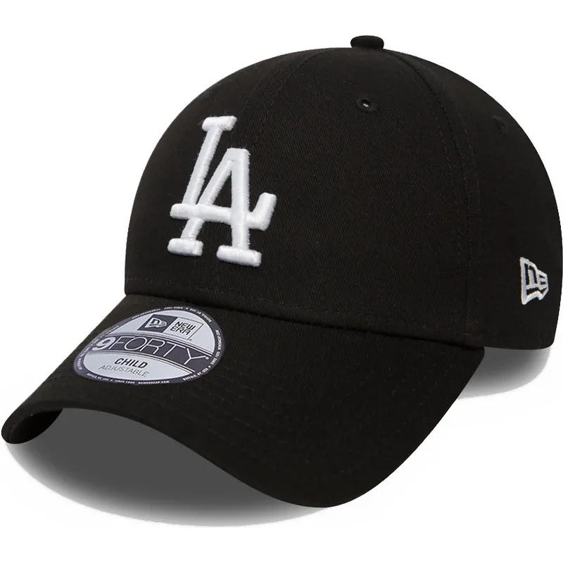 casquette-courbee-noire-ajustable-pour-enfant-9forty-league-essential-los-angeles-dodgers-mlb-new-era