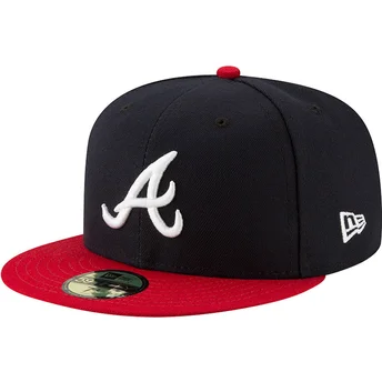 Marineblaue und rote anliegende Flat Cap 59FIFTY AC Perf der Atlanta Braves MLB von New Era