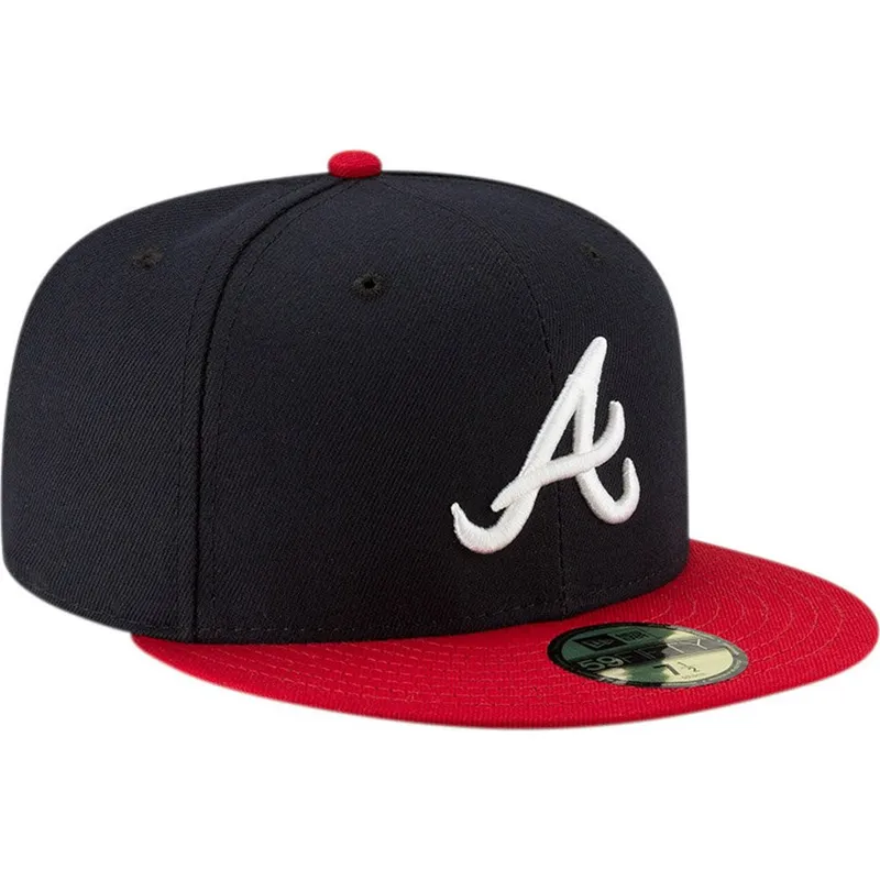 cappello-piatto-blu-marino-e-rosso-aderente-59fifty-ac-perf-di-atlanta-braves-mlb-di-new-era