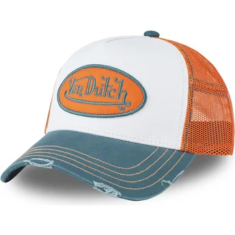 Casquette trucker blanche, orange et bleue SUM HUN Von Dutch