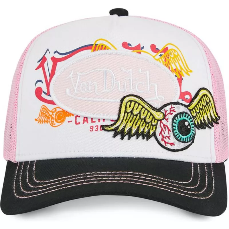von-dutch-pat-pin-white-pink-and-black-trucker-hat