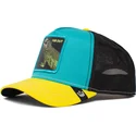 casquette-trucker-bleue-noire-et-jaune-iguane-far-out-iguana-party-the-farm-goorin-bros