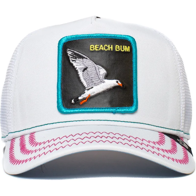 cappellino-trucker-bianco-uccello-gabbiano-beach-bum-beach-bomber-the-farm-di-goorin-bros