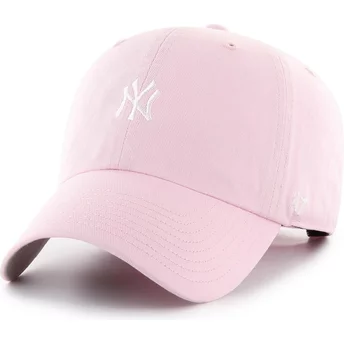 Gorra curva rosa ajustable Clean Up Base Runner de New York Yankees MLB de 47 Brand