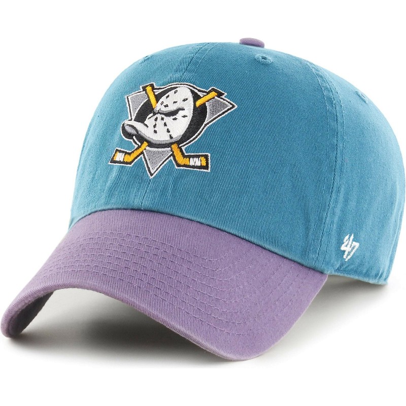47-brand-curved-brim-clean-up-two-tone-anaheim-ducks-nhl-blue-and-purple-adjustable-cap