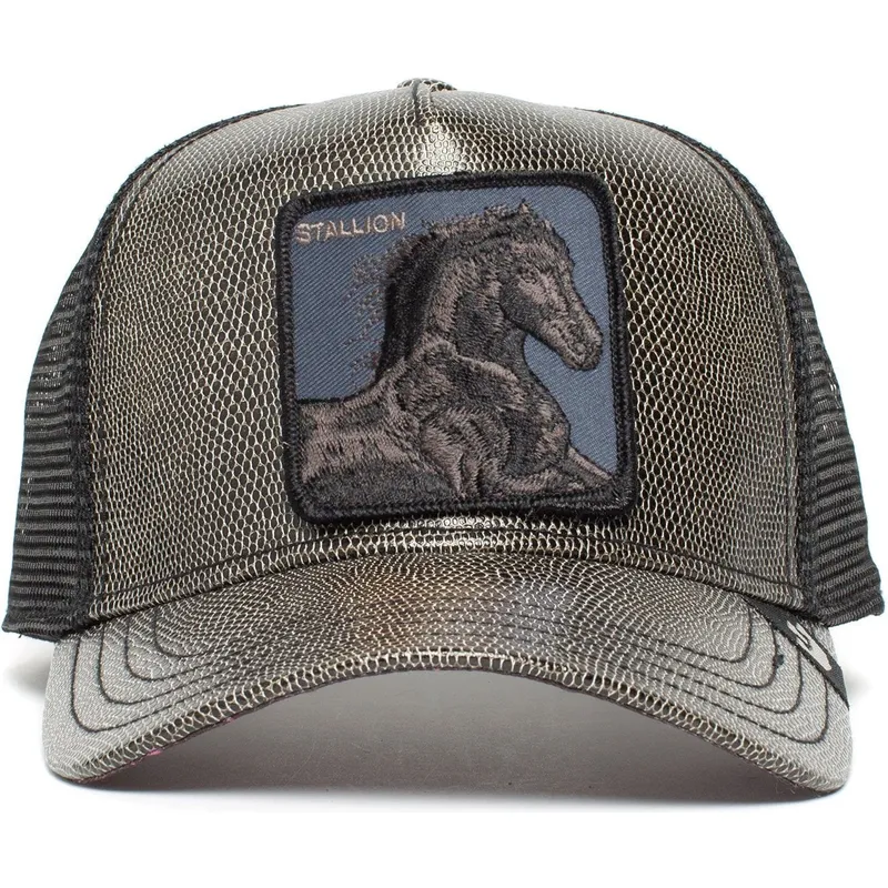 petten-gebogen-zwart-snapback-black-horse-the-farm-van-goorin-bros