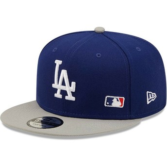 Gorra plana azul y gris snapback 9FIFTY Team Arch de Los Angeles Dodgers MLB de New Era