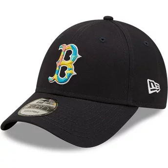 Gorra curva azul marino ajustable 9FORTY Camo Infill de Boston Red Sox MLB de New Era