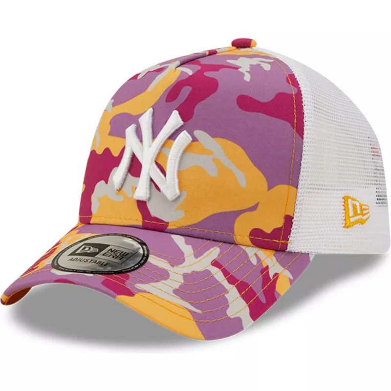 afbreken Sportman deugd New Era A Frame Camo Pack New York Yankees MLB Pink and White Trucker Hat:  Caphunters.com