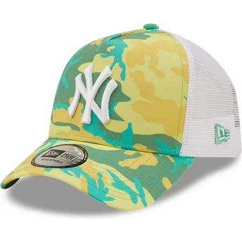 Gorra trucker verde y blanca A Frame Camo Pack de New York Yankees MLB de New Era