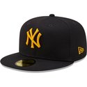 new-era-flat-brim-yellow-logo-59fifty-league-essential-new-york-yankees-mlb-navy-blue-fitted-cap