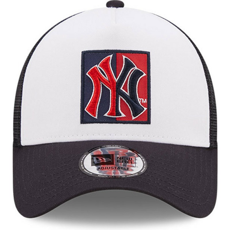 new-era-a-frame-team-patch-new-york-yankees-mlb-white-and-navy-blue-trucker-hat