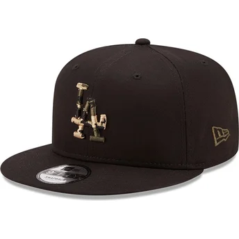 New Era Flat Brim 9FIFTY Camo Infill Los Angeles Dodgers MLB Black Snapback Cap